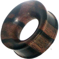 Load image into Gallery viewer, Holztunnel Tigerholz dunkelbraun natürliche Maserung gewölbt handgeschnitzt Tribal Holz Tunnel Plug - chicnit.com

