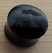 Load image into Gallery viewer, Horn Plug Stern Inlay metallic rosegold schwarz Expander Handarbeit Flesh Tunnel - chicnit.com
