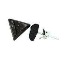 Cargar imagen en el visor de la galería, Kokosnuss Ohrstecker dreieckig dunkelbraun Holz hell gemasert 925er Sterling Silber Holzohrstecker - chicnit.com
