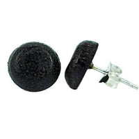 Cargar imagen en el visor de la galería, Kokosnuss Ohrstecker Punkte gewölbt Holz rund dunkelbraun 925er Sterling Silber - chicnit.com
