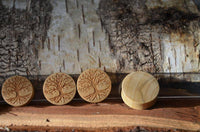 Load image into Gallery viewer, Krokodil Holz Plug Baum des Lebens hell double flared - chicnit.com
