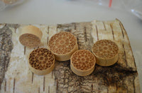 Load image into Gallery viewer, Krokodil Holz Plug Stern Blume hell double flared - chicnit.com
