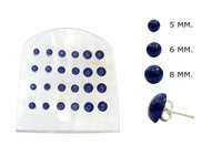 Load image into Gallery viewer, Lapis Ohrstecker lila blau Halbkugel abgeflacht rund Silberohrstecker 925er Sterling Silber - chicnit.com

