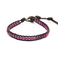 Load image into Gallery viewer, Lederarmbänder Achat gefärbt Perlen bunt Armband Leder verstellbar unisex - chicnit.com
