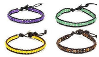 Load image into Gallery viewer, Lederarmbänder Achat gefärbt Perlen durchscheinend Armband Leder verstellbar unisex - chicnit.com
