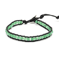 Load image into Gallery viewer, Lederarmbänder Achat gefärbt Perlen durchscheinend Armband Leder verstellbar unisex - chicnit.com
