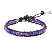 Load image into Gallery viewer, Lederarmbänder Achat gefärbt Perlen durchscheinend Armband Leder verstellbar unisex - chicnit.com
