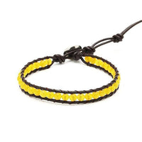Load image into Gallery viewer, Lederarmbänder Achat gefärbt Perlen durchscheinend Armband Leder verstellbar unisex - chicnit.com
