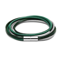 Load image into Gallery viewer, Lederarmbänder eckig rund Bänder Armband Leder dreifach mehrfarbig Magnetverschluss unisex - chicnit.com
