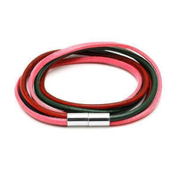 Load image into Gallery viewer, Lederarmbänder eckig rund Bänder Armband Leder dreifach mehrfarbig Magnetverschluss unisex - chicnit.com
