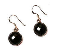 Load image into Gallery viewer, Ohrringe gewölbt Silberohrringe Onyx 925er Sterling Silber Damen Ohrhänger schwarz rund geschliffen - chicnit.com
