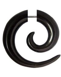Load image into Gallery viewer, Ohrringe Holz Fake Piercing Spiralen Edelstahl Dehnschnecken - chicnit.com
