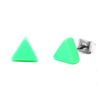 Load image into Gallery viewer, Ohrstecker Dreieck dick bunt 6 mm Acryl Unisex Ohrringe Edelstahl nickelfrei - chicnit.com

