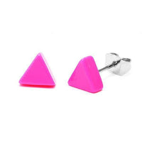 Load image into Gallery viewer, Ohrstecker Dreieck dick bunt 6 mm Acryl Unisex Ohrringe Edelstahl nickelfrei - chicnit.com
