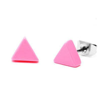 Load image into Gallery viewer, Ohrstecker Dreieck dick bunt 6 mm Acryl Unisex Ohrringe Edelstahl nickelfrei - chicnit.com
