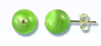 Load image into Gallery viewer, Ohrstecker Katzenauge grün Kristallglas 925 Sterlingsilber - chicnit.com
