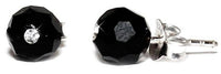 Load image into Gallery viewer, Ohrstecker Onyx schwarz facettiert Glitzerstein weiß Glanz Steinohrstecker 925er Sterling Silber - chicnit.com
