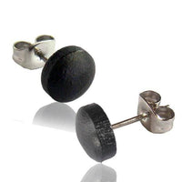Load image into Gallery viewer, Ohrstecker rund schwarz Unisex Kokosnuss Holzohrstecker Edelstahl Schmuck Ohrringe - chicnit.com
