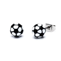 Load image into Gallery viewer, Ohrstecker Sport Ball rund 6 mm Acryl Unisex Ohrringe Edelstahl nickelfrei Tennis Fußball Basketball - chicnit.com

