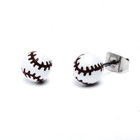 Load image into Gallery viewer, Ohrstecker Sport Ball rund 6 mm Acryl Unisex Ohrringe Edelstahl nickelfrei Tennis Fußball Basketball - chicnit.com
