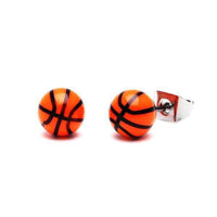 Load image into Gallery viewer, Ohrstecker Sport Ball rund 6 mm Acryl Unisex Ohrringe Edelstahl nickelfrei Tennis Fußball Basketball - chicnit.com
