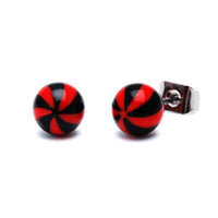 Load image into Gallery viewer, Ohrstecker Sport Ball rund 6 mm Acryl Unisex Ohrringe Edelstahl nickelfrei Tennis Fußball Basketball - chicnit.com
