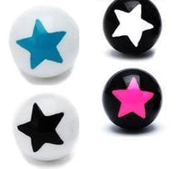 Load image into Gallery viewer, Ohrstecker Stern Kugel zweifarbig 6 mm Acryl Unisex Ohrringe Edelstahl nickelfrei - chicnit.com
