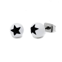 Load image into Gallery viewer, Ohrstecker Stern Kugel zweifarbig 6 mm Acryl Unisex Ohrringe Edelstahl nickelfrei - chicnit.com

