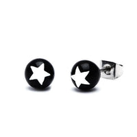 Load image into Gallery viewer, Ohrstecker Stern Kugel zweifarbig 6 mm Acryl Unisex Ohrringe Edelstahl nickelfrei - chicnit.com
