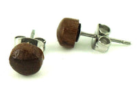Load image into Gallery viewer, Ohrstecker Unisex Teakholz rund braun gemasert Holzohrstecker Edelstahl Schmuck Ohrringe - chicnit.com
