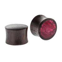 Cargar imagen en el visor de la galería, Organic Sonoholz dunkel Plug magenta fuchsia Resin Inlay schillernd Tribal - chicnit.com
