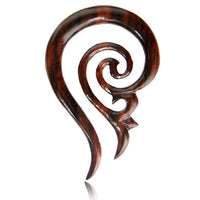 Load image into Gallery viewer, Piercing Narra Holz French Expander spiralig filigran braun gemasert Plug Ohrstecker - chicnit.com
