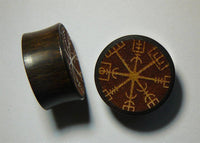 Load image into Gallery viewer, Plug Arangholz Wikinger Kompass Inlay double flared.
