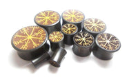 Load image into Gallery viewer, Plug Arangholz Wikinger Kompass Inlay double flared.
