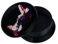 Load image into Gallery viewer, Schraub Plug Acryl hell rot schwarz Frau Strapse Handschuhe nackt Piercing - chicnit.com

