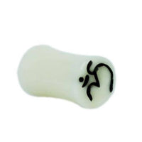 Load image into Gallery viewer, Tribal Bone Plug OM Zeichen weiß schwarz handgeschnitzt Organic Expander Plug Piercing - chicnit.com

