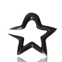 Load image into Gallery viewer, Tribal Buffalo Horn Piercing Expander schwarz Stern rund Plug Ohrhänger Ohrstecker - chicnit.com
