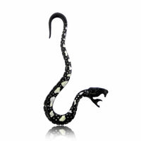 Load image into Gallery viewer, Tribal Buffalo Horn Piercing Expander schwarz weiß Bone Inlay Schlange Ohrhänger - chicnit.com
