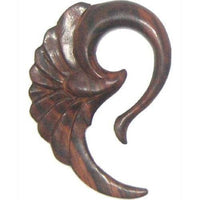 Load image into Gallery viewer, Tribal Holz Piercing Expander dunkelbraun Engelflügel Sonoholz Plug Tunnel Ohrhänger Ohrring Ohrstecker - chicnit.com
