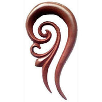 Load image into Gallery viewer, Tribal Holz Piercing Expander rotbraun Spirale Sawoholz French Hook Plug Tunnel Ohrhänger Ohrstecker - chicnit.com
