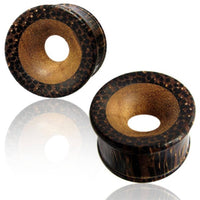 Load image into Gallery viewer, Tunnel hell dunkel braun Palmholz Teakholz natürliches Muster Tribal Holz Plug Holztunnel handgeschnitzt - chicnit.com
