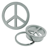 Load image into Gallery viewer, Tunnel silbern Peace Chirurgenstahl Edelstahl Schraub Plug Expander Piercing - chicnit.com

