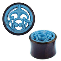 Cargar imagen en el visor de la galería, Tunnel Sonoholz Resin Türkis Inlay Spiralbögen - chicnit.com
