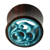 Cargar imagen en el visor de la galería, Tunnel Sonoholz Resin Türkis Inlay Spiralbögen - chicnit.com

