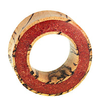 Load image into Gallery viewer, Tunnel Tamarinden Holz Rim breit crushed rot Stein double flared - chicnit.com
