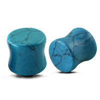 Load image into Gallery viewer, Türkis Stein Plug Dehner double flared Maserung - chicnit.com
