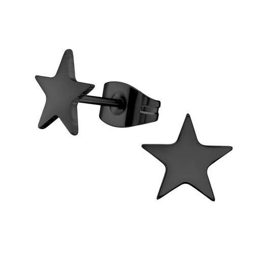 Chirurgenstahl Ohrstecker 8mm Stern schwarz PVD - chic - net.de