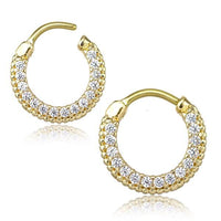 Load image into Gallery viewer, Clicker Piercing rhodiniert Glitzer Ring Kristalle breit - chic - net.de

