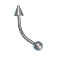 Load image into Gallery viewer, Curved Barbell Piercing mit Cone und Kugel silbern aus Edelstahl Banane Piercing - chic - net.de
