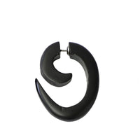 Load image into Gallery viewer, Fake Spirale Lobe Piercing Edelstahl Ohrstecker Dehnschnecke Holz Ohrring Dehner
